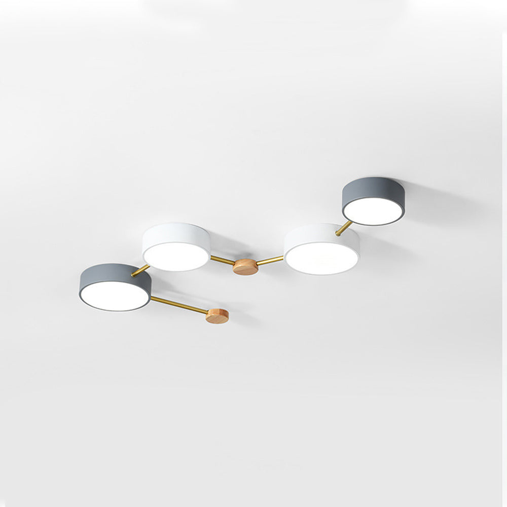 Arisha Modern LED Ceiling Light Acrylic Log Living Room Bedroom White Grey