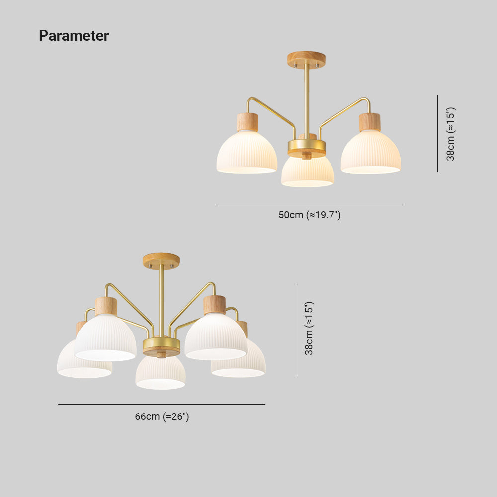 Arisha Rustic Chandelier /Wood/Glass Living Room/Dining Room