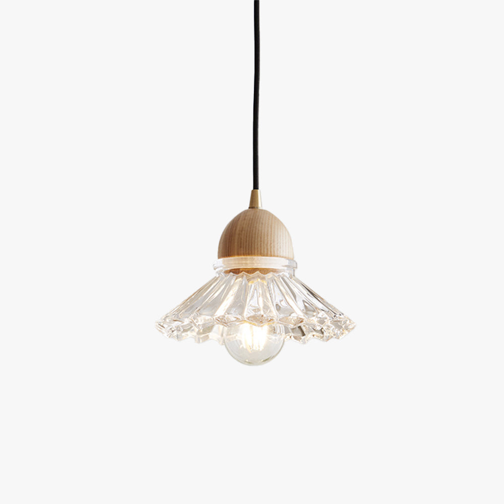 Valentina Retro Wood Pendant Light Glass Bedroom/Living Room/Dining Room