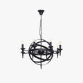 Silva Retro Candle LED Chandelier Glass Black Dining Room