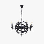 Silva Retro Candle LED Chandelier Glass Black Dining Room