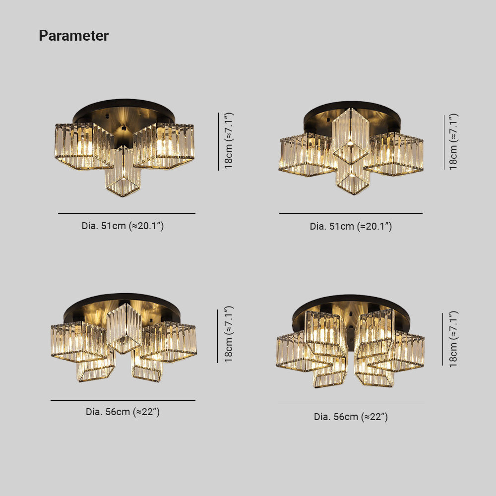 Kristy Modern Ceiling Light  Crystal Living Room