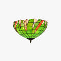 Tiffany Retro Flush Mount Ceiling Light Green Glass Dining Room