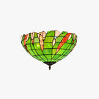 Tiffany Retro Flush Mount Ceiling Light Green Glass Dining Room