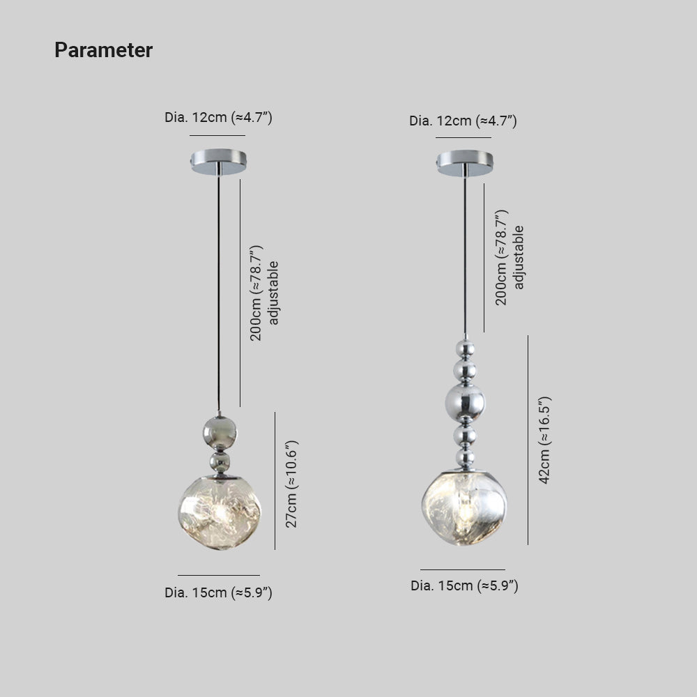 Valentina Retro LED Pendant Light Chrome /Acrylic Bedroom
