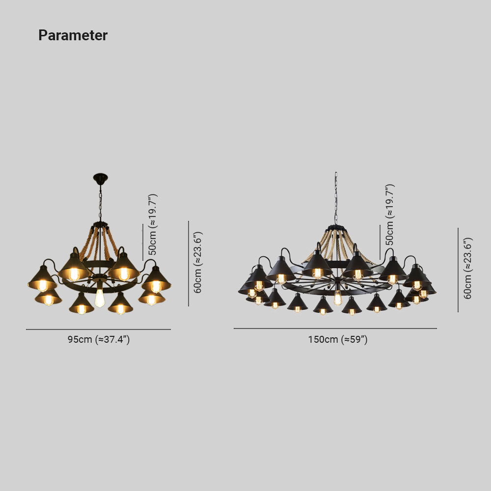 Epoch Vintage Industrial Rope Chandelier Living Room - image 4