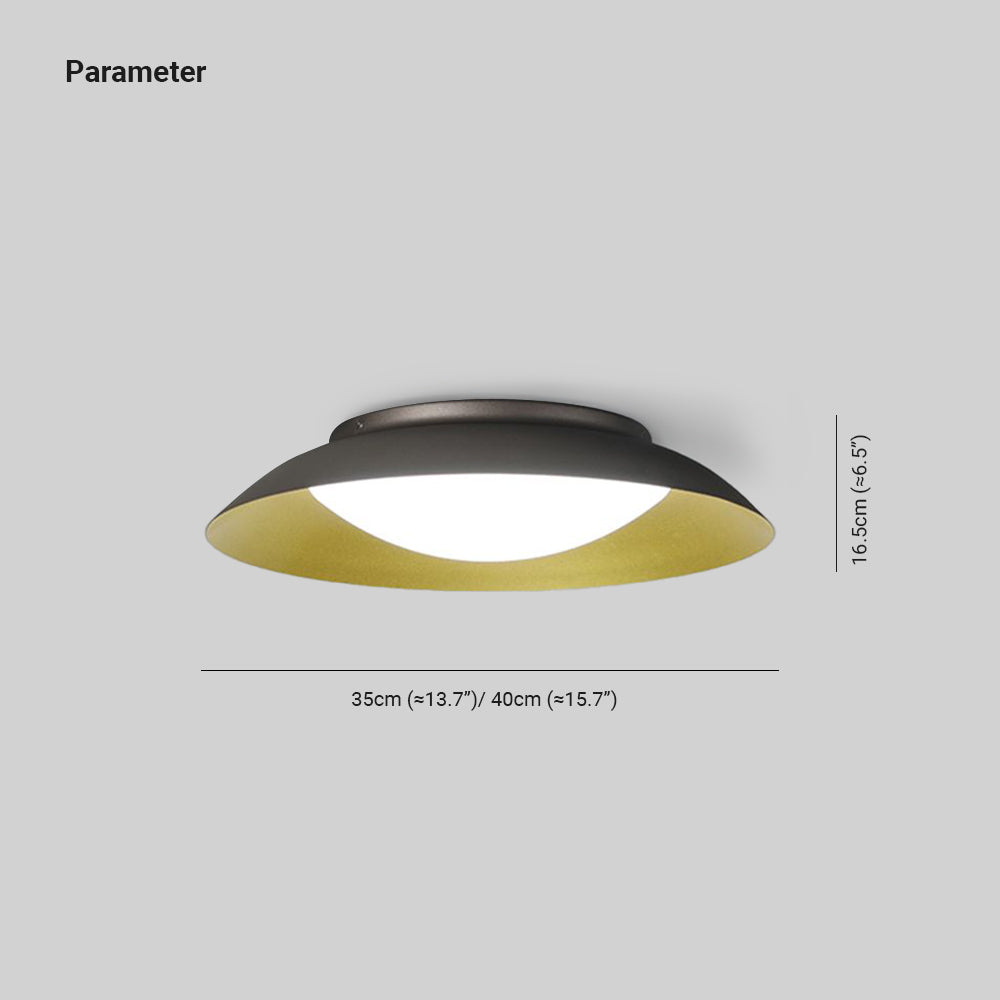 Arisha Round Flush Mount Ceiling Light, Brass