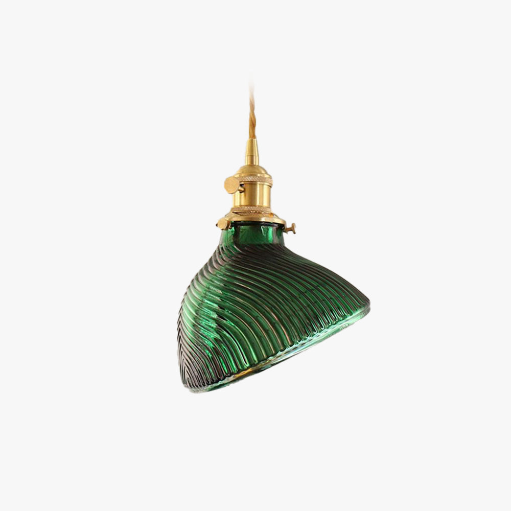Valentina Retro LED Pendant Light Green Glass Dining Room