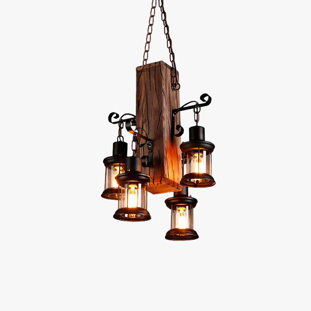 Epoch Industrial Lantern Glass Pendant Light