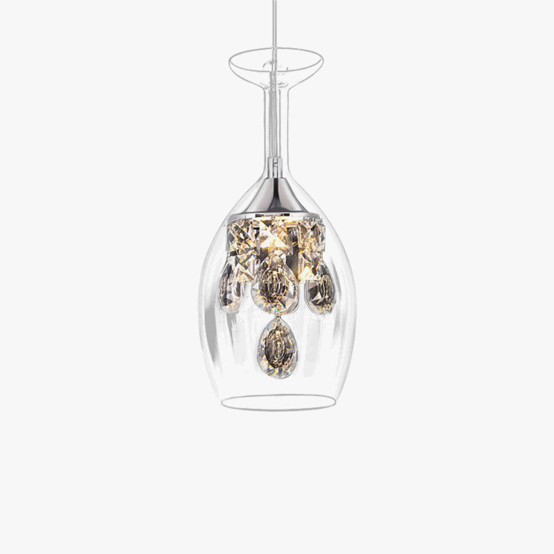 Kristy Modern Wine Glass/Crystal Pendant Light - image 1