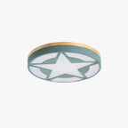 Arisha Modern Round Star Acrylic Wood Flush Mount Ceiling Light