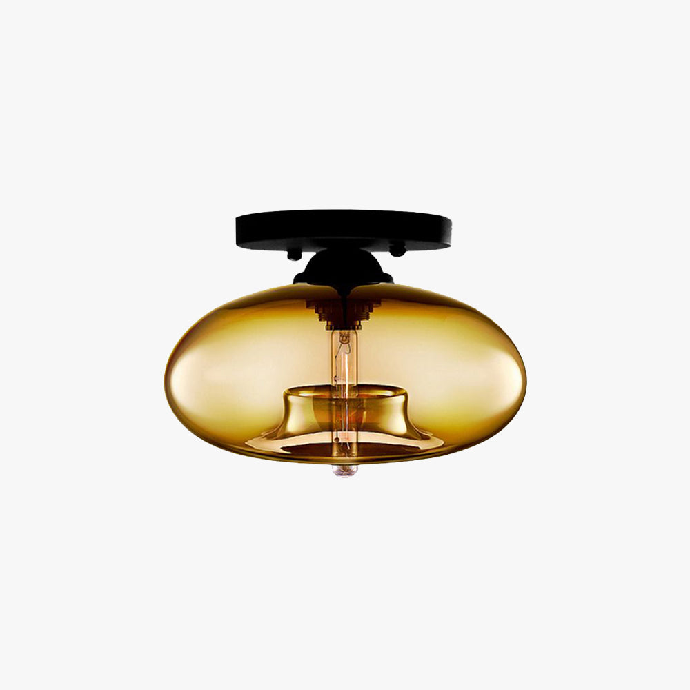 Arisha Industrial Art Deco Globe Flush Mount Ceiling Light - image 1