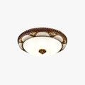 Silva Floral Retro Flush Mount Ceiling Light Antique Brass Living Room