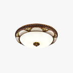 Silva Floral Retro Flush Mount Ceiling Light Antique Brass Living Room