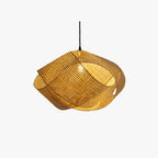 Ritta Modern Twist Rattan Pendant Light Wood Living Room