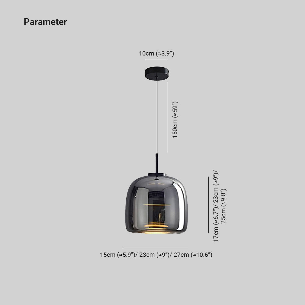 Valentina Minimalist Pendant Light Glass Smoke Gray - image 4