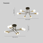 Valentina Flush Mount Ceiling Lights Linear Industrial, /Glass, Bedroom