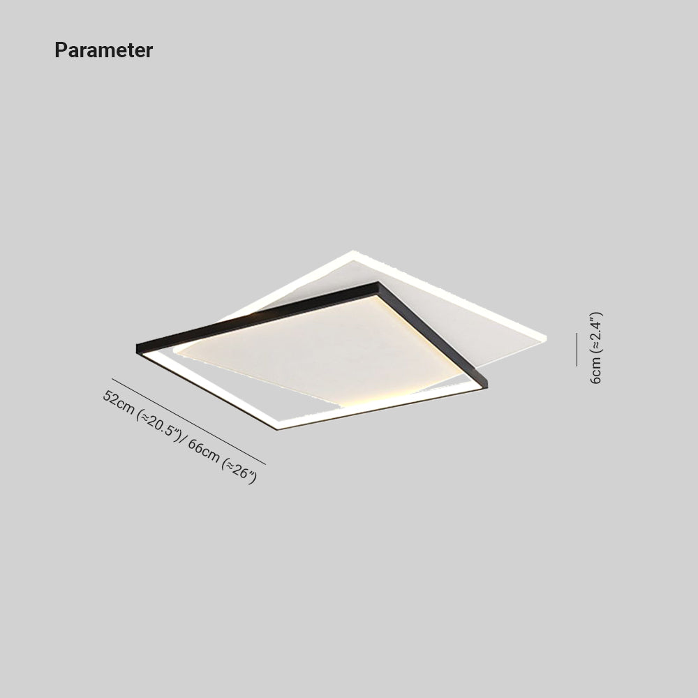 Arisha Modern Duo-Square Flush Mount Ceiling Light