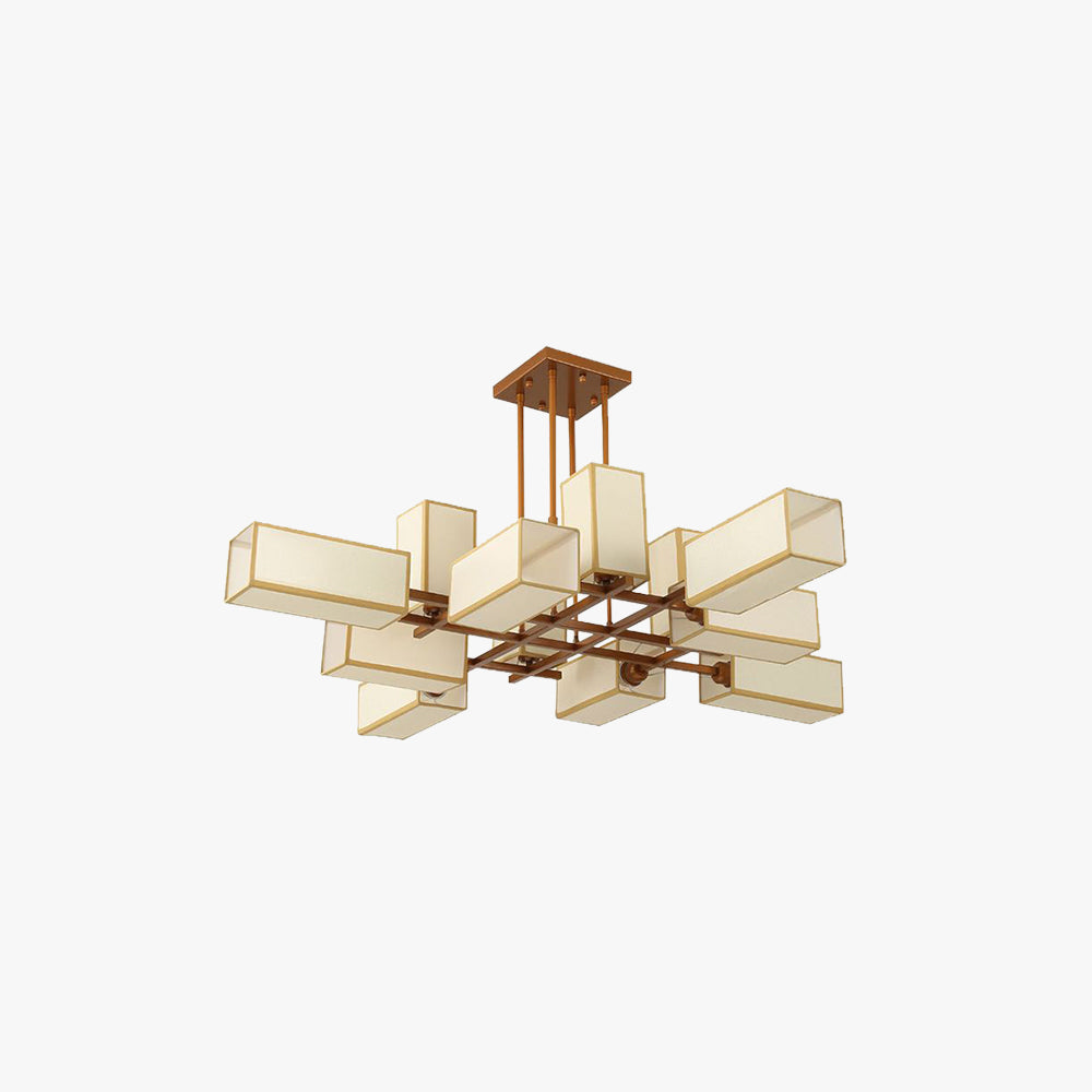 Arisha Pendant Light Square Retro Fabric Living Room