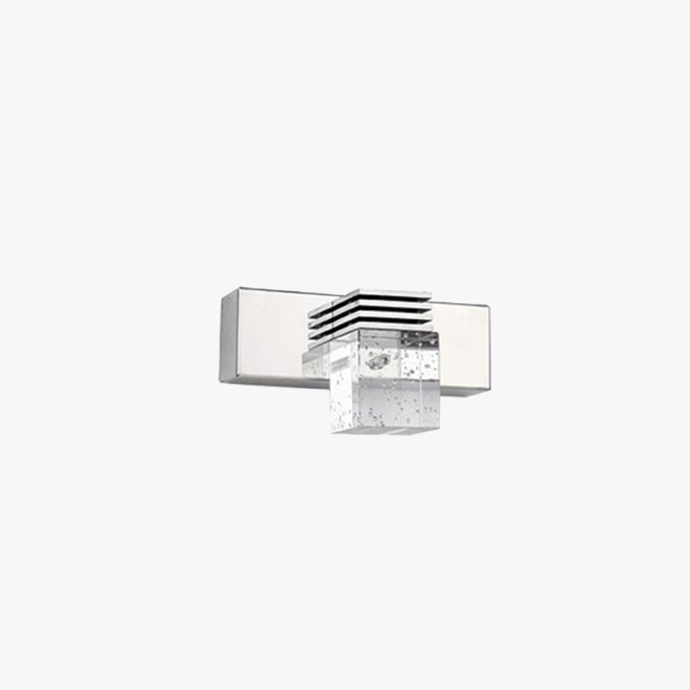 Arisha Modern Square Crystal Vanity Wall Lamp, Bedroom/Bathroom