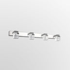 Arisha Modern Square Crystal Vanity Wall Lamp, Bedroom/Bathroom