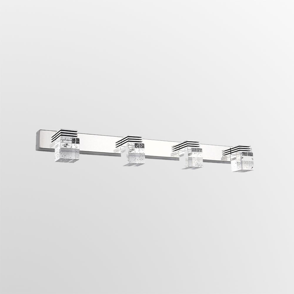 Arisha Modern Square Crystal Vanity Wall Lamp, Bedroom/Bathroom