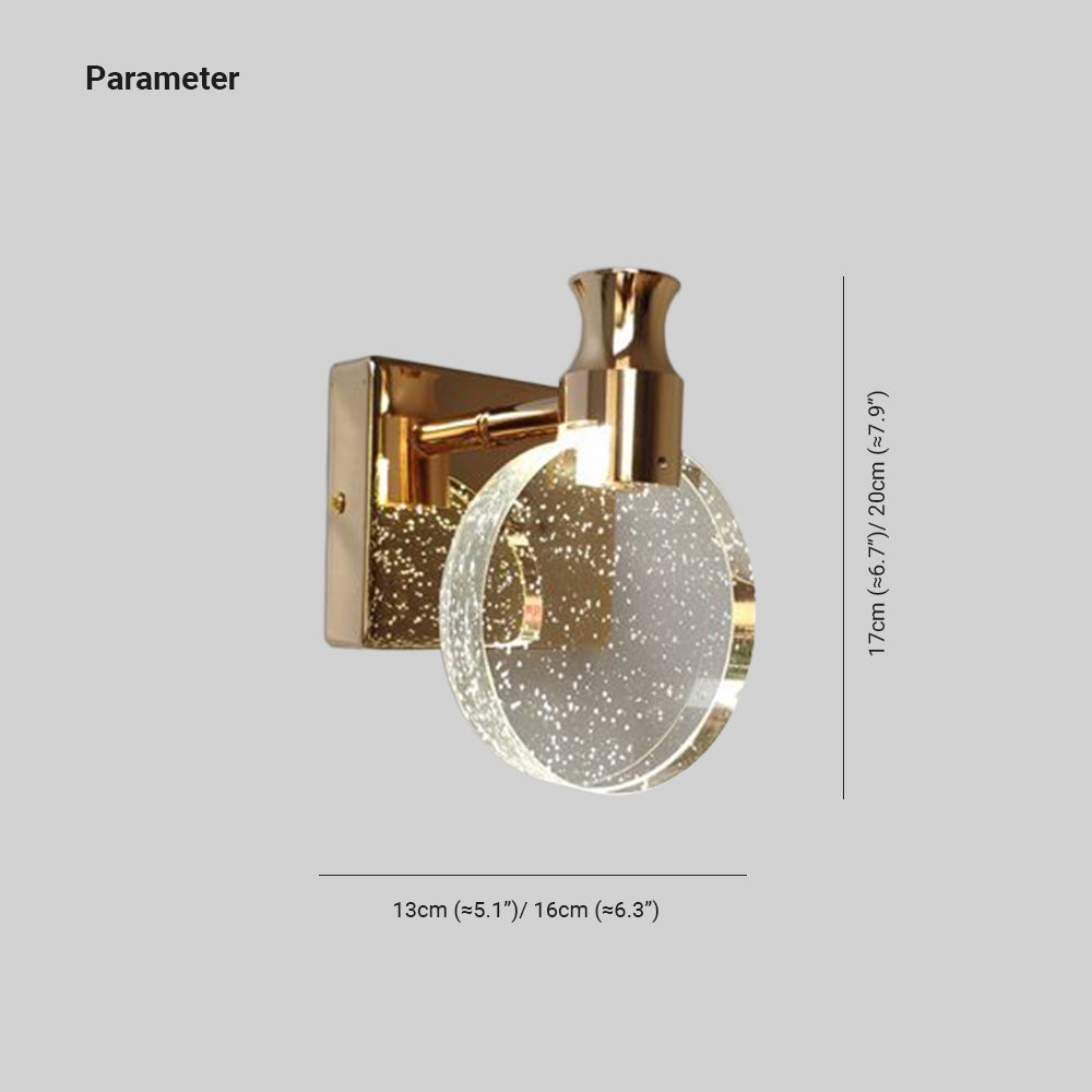 Kristy Modern Round Crystal Vanity Wall Lamp