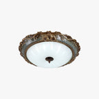 Tiffany Flush Mount Ceiling Light, Brass/Resin - image 1