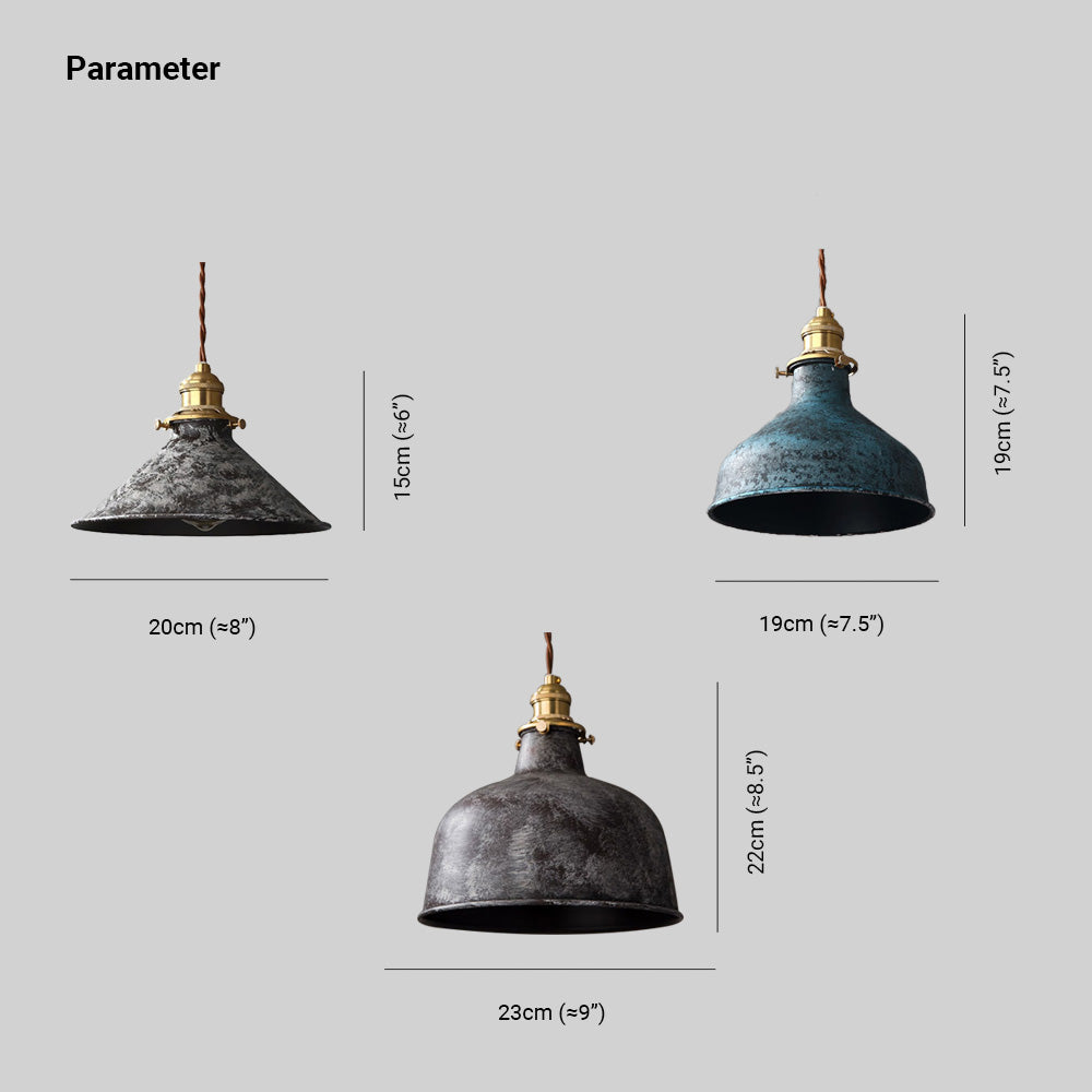 Silva Aged Rusty Vintage Rustic Finish Pendant Light, 3 Style - image 5