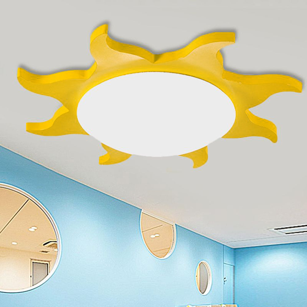 Arisha Modern Sun Round Flush Mount Ceiling Light Bedroom