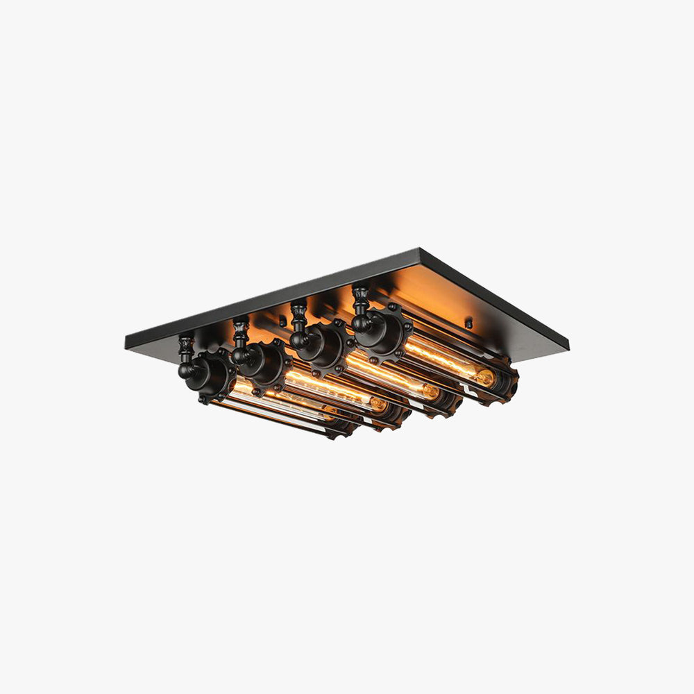 Epoch Vintage Tubed Flush Mount Ceiling Light Living Room