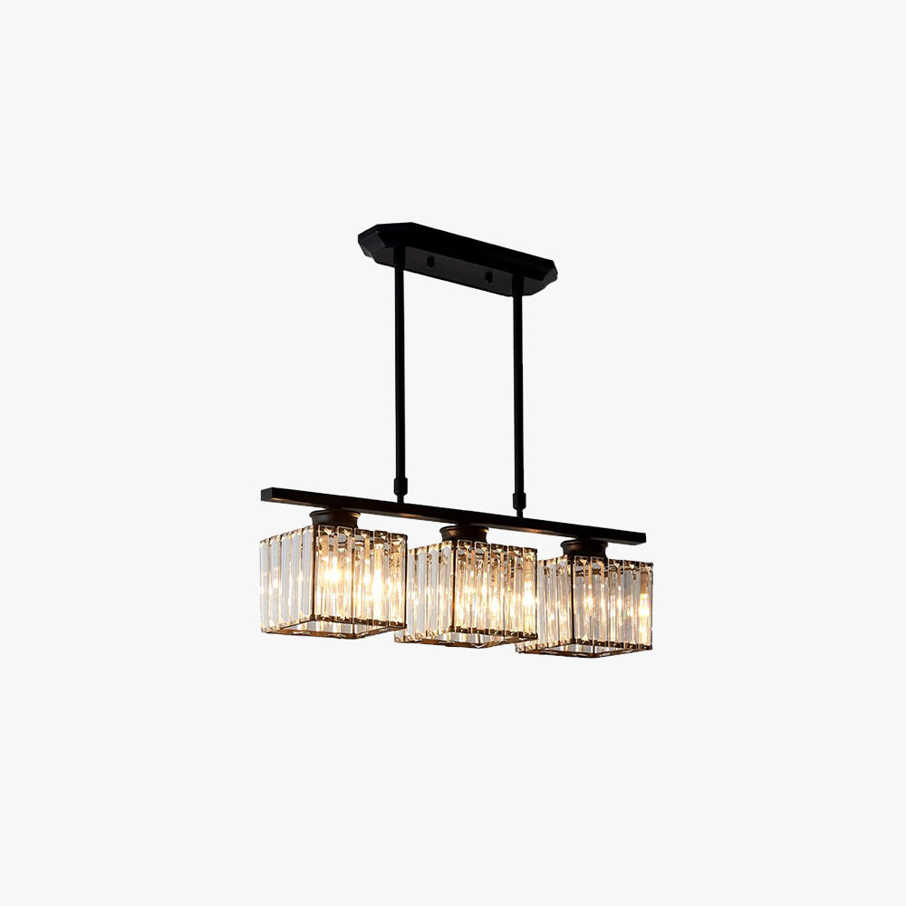 Kristy Crystal Square Pendant Light 3/4 Heads