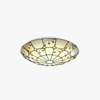 Tiffany Rustic Glass Flush Mount Ceiling Light Kitchen