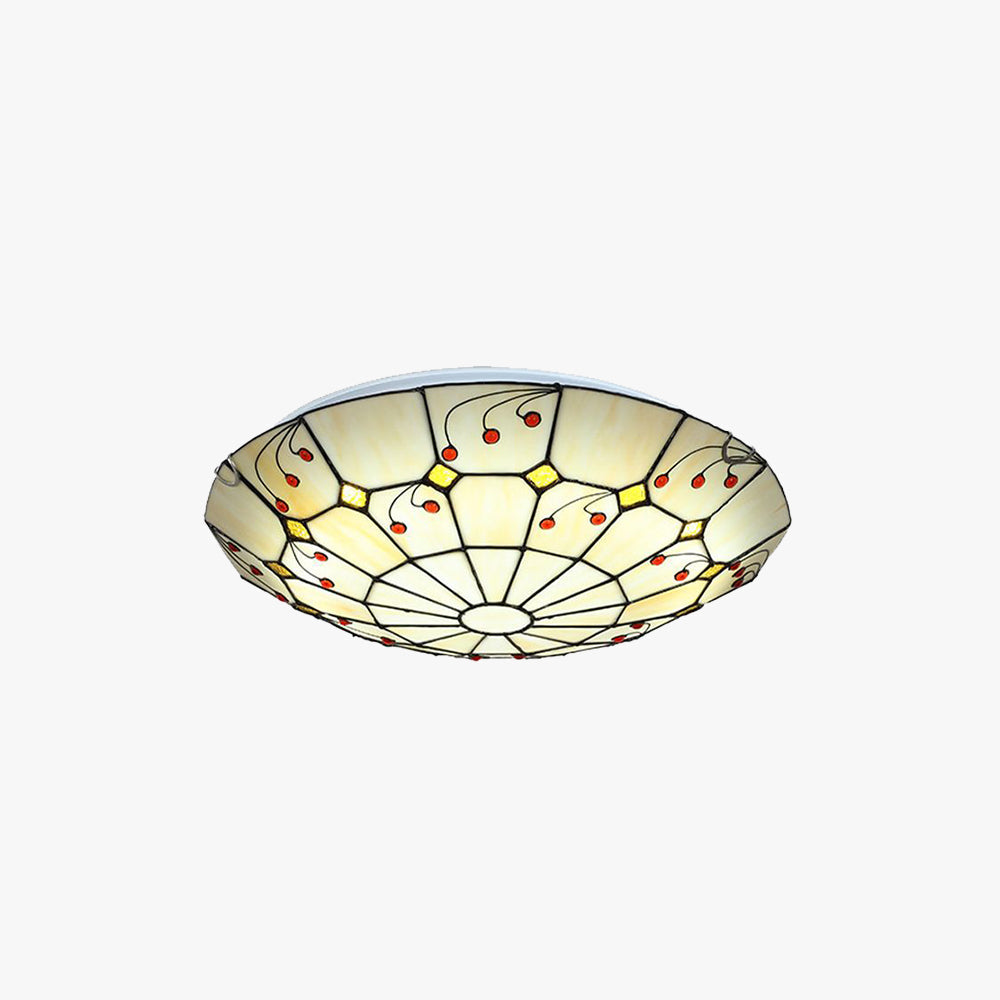 Tiffany Rustic Glass Flush Mount Ceiling Light Kitchen