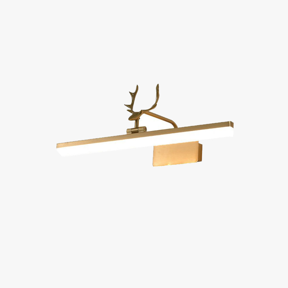 Arisha Vintage Antlers Mirror Front Vanity LED Wall Lamp