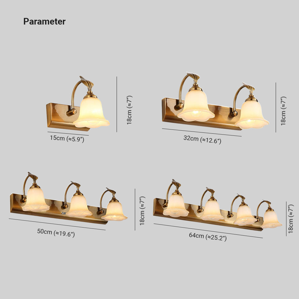 Ray Flower Mirror Front Vanity Wall Lamp, /Glass