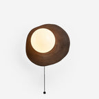 Bacia Wall Lamp Wood Sculpted Ring & Glass Sphere