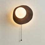 Bacia Wall Lamp Wood Sculpted Ring & Glass Sphere