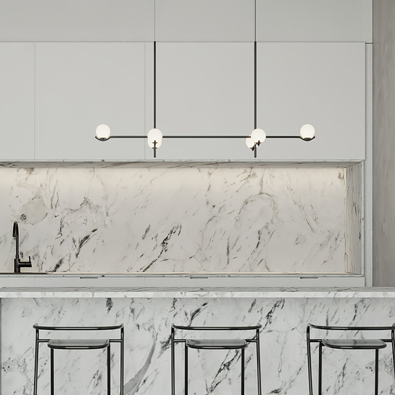 Noir Minimalist Glass Pendant Light