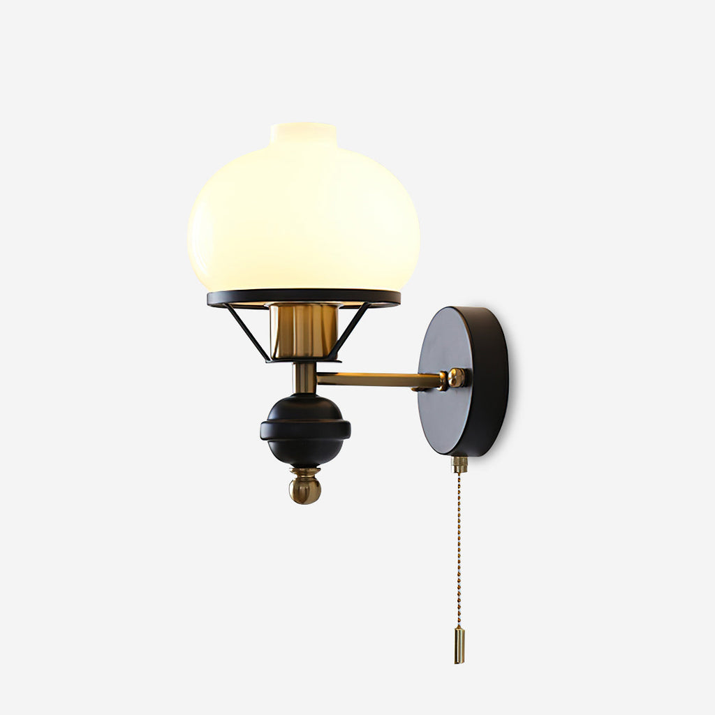 Aurum Balck Wall Light  pull-chain switch