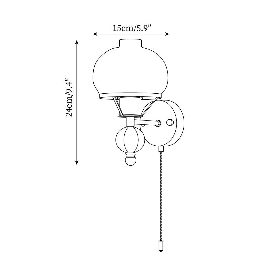 Aurum Balck Wall Light  pull-chain switch