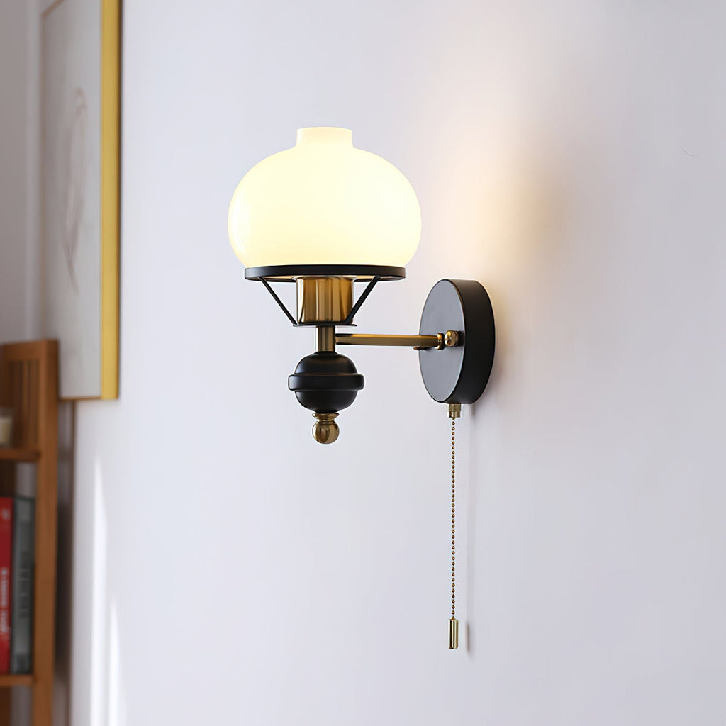Aurum Balck Wall Light  pull-chain switch