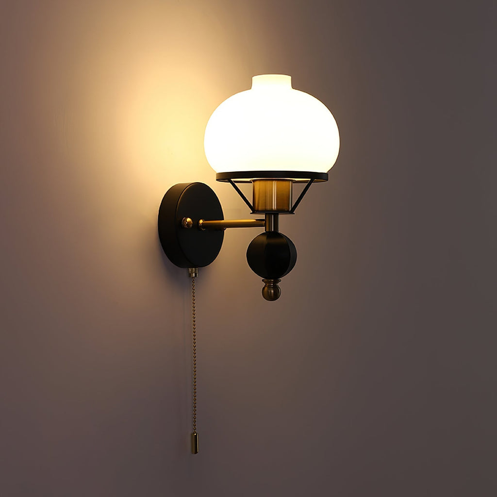 Aurum Balck Wall Light  pull-chain switch