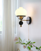 Aurum Balck Wall Light  pull-chain switch