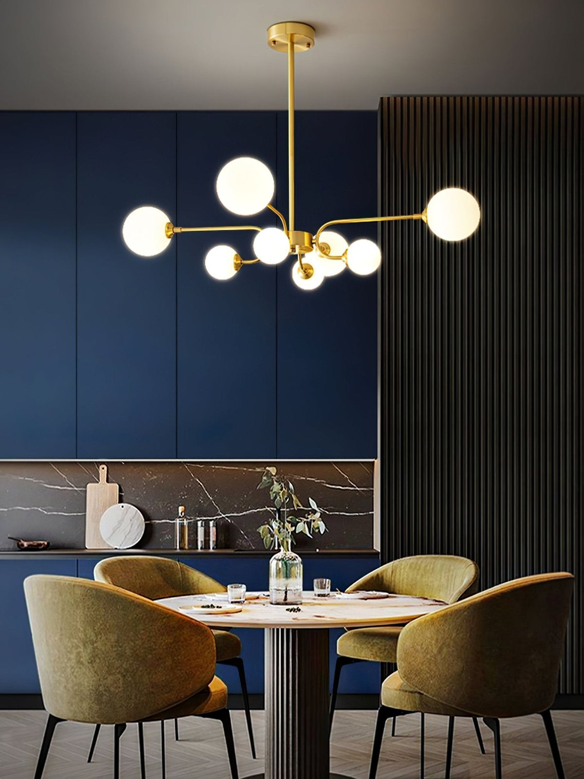 Aurora Chandelier Globe Arm Modern