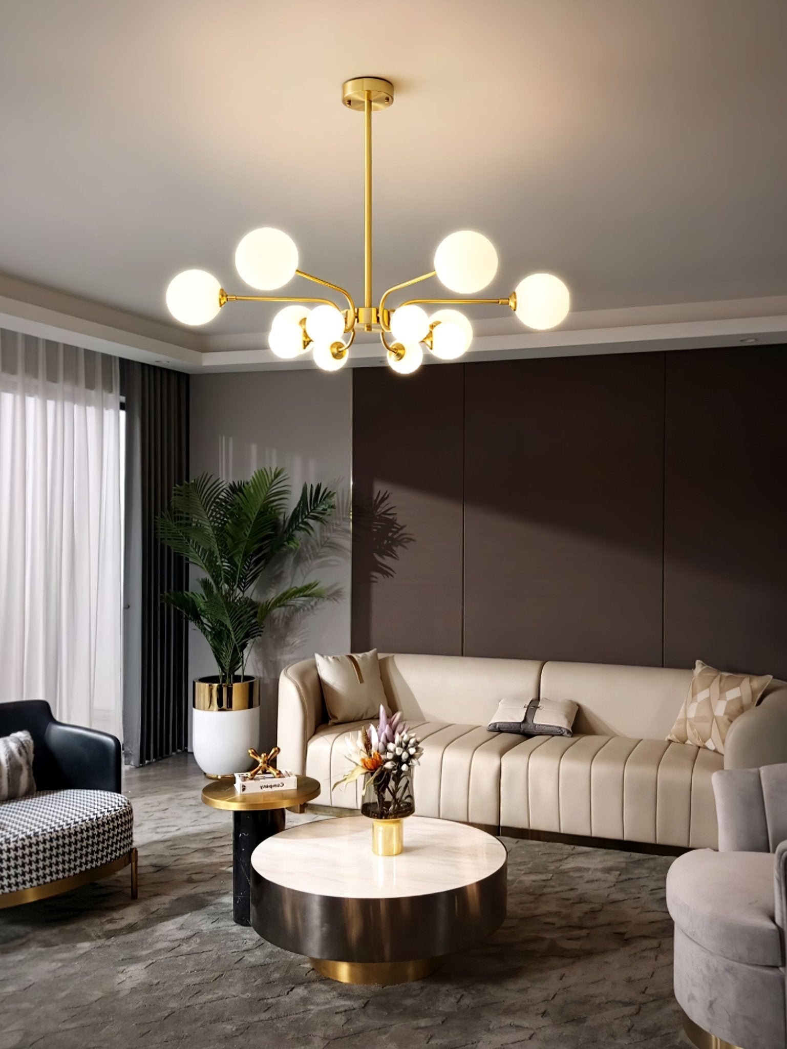 Aurora Chandelier Globe Arm Modern