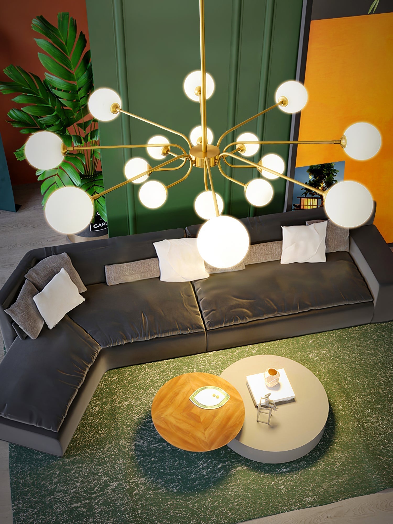 Aurora Chandelier Globe Arm Modern