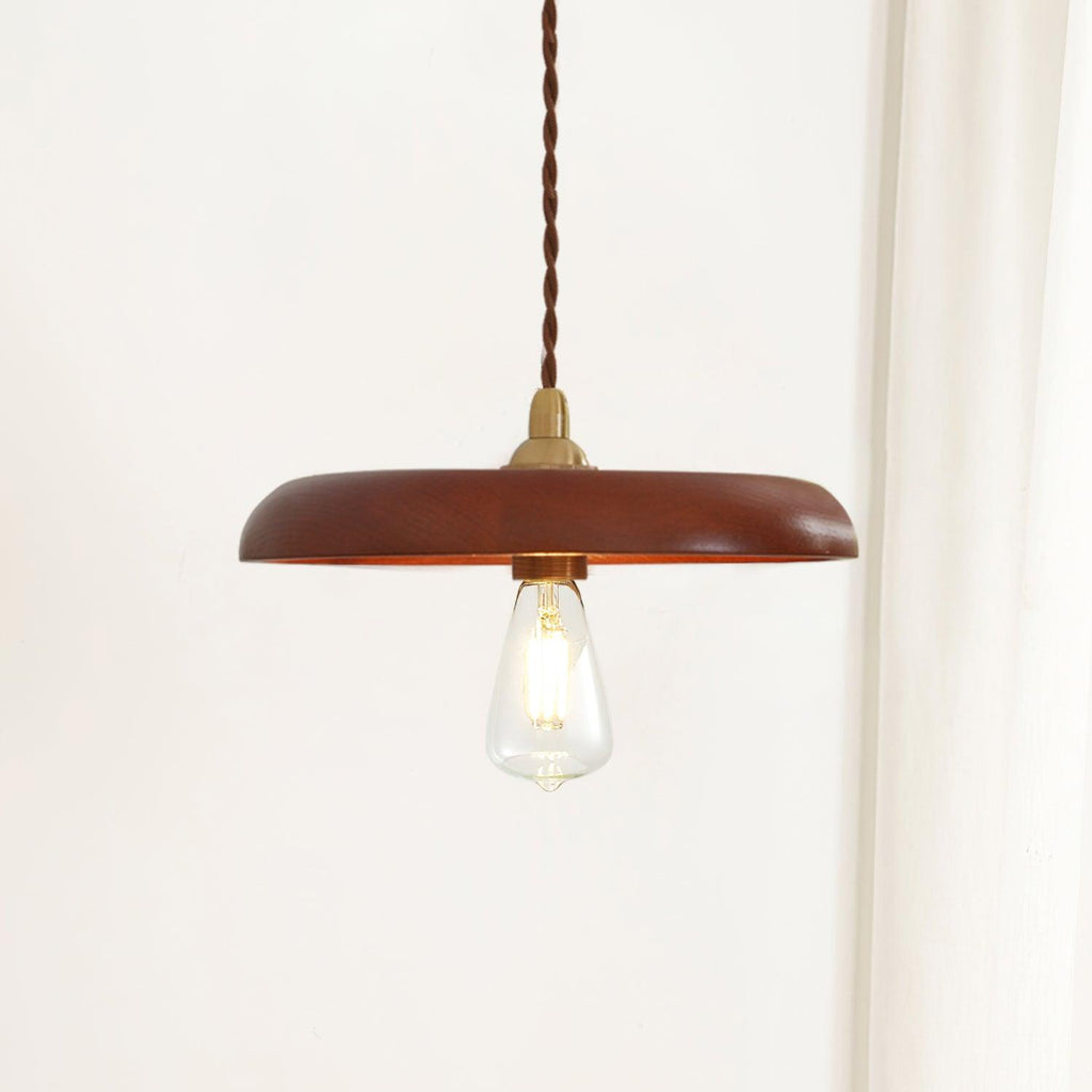 Balmain Pendant Lamp Wood Brass Minimalist