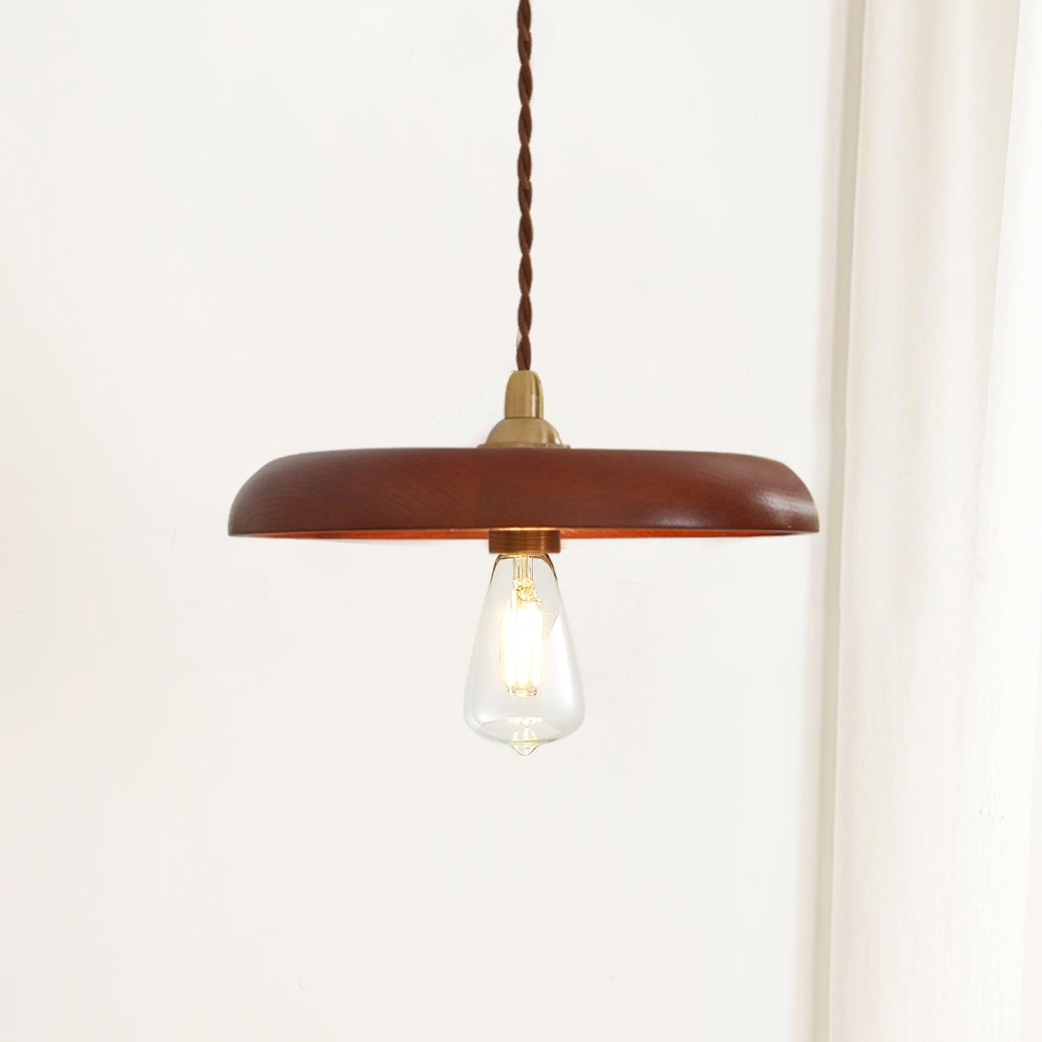 Balmain Pendant Lamp Wood Brass Minimalist