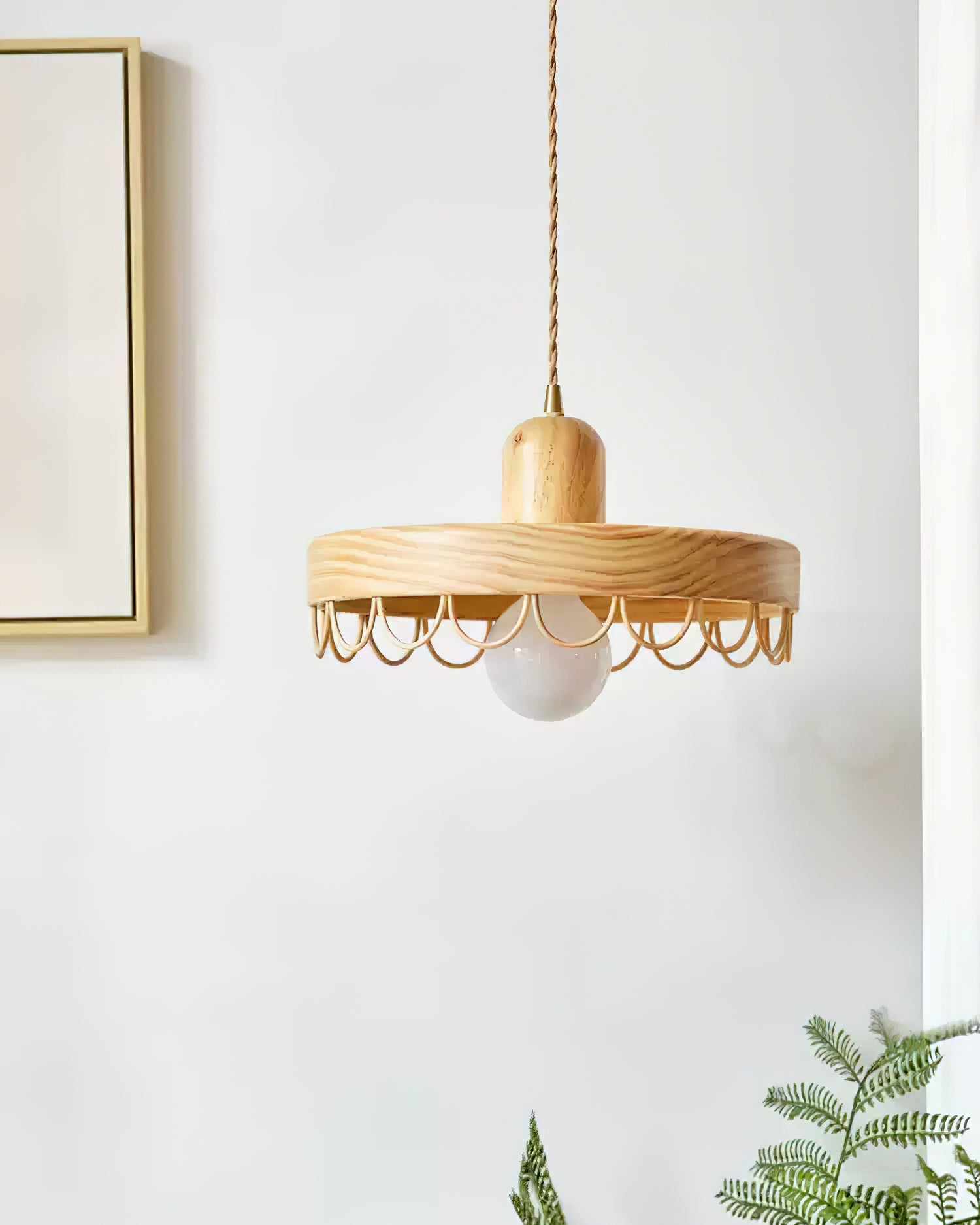 Balton Pendant Lamp Wooden Curved Minimalist